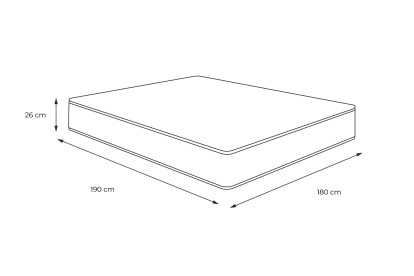 Matelas 180x190 cm Ressorts ensachés et Mémoire de forme - Windsor