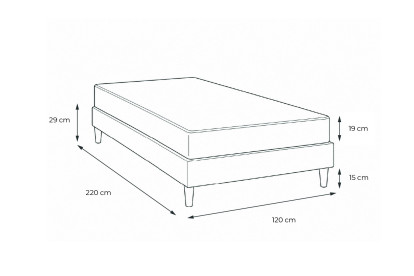 Ensemble Matelas Sommier 120x220 cm - Sommier Blanc (en kit) - Soft