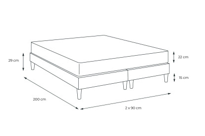Ensemble Matelas Sommier 180x200 cm - 2 Sommiers Blanc - Memo Spring