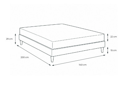 Pack lit complet 140x200 cm - Matelas + Sommier Gris (en kit) + 2 oreillers + Couette - Actiflex Sleep