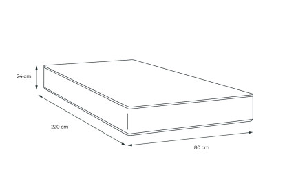 Matelas 80x220 cm Latex et mémoire de forme - Actilatex Relax