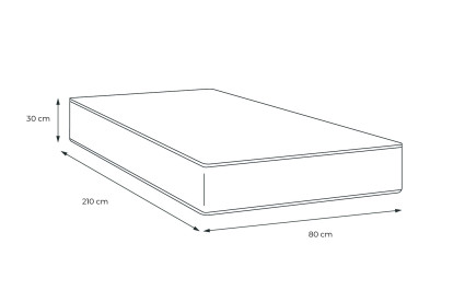Matelas 80x210 cm Mémoire de forme - Buckingham