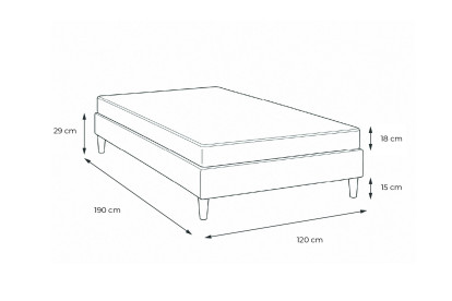 Ensemble Matelas Sommier 120x190 cm - Sommier Blanc (en kit) - Vital Relax