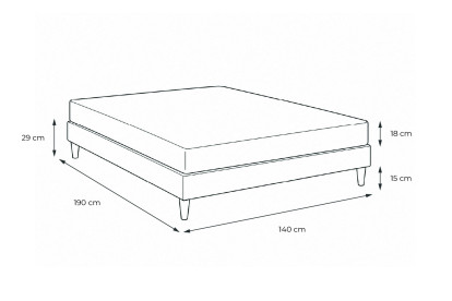 Ensemble Matelas Sommier 140x190 cm - Sommier Blanc (en kit) - Vitalmemo