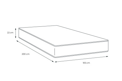 Matelas 105x200 cm Ressorts ensachés et Mémoire de forme - Actiflex Sleep