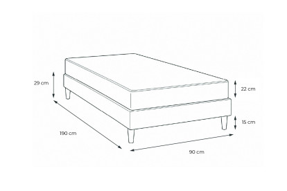 Ensemble Matelas Sommier 90x190 cm - Sommier Blanc (déjà monté) - Exclusive