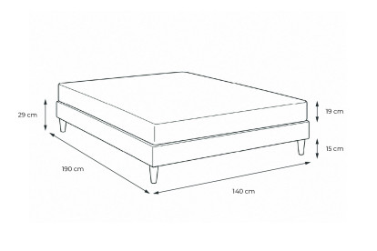 Pack lit complet 140x190 cm - Matelas + Sommier Blanc + 2 oreillers + Couette - Bodyone