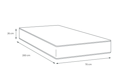 Matelas 70x200 cm Mémoire de forme et Micro ressorts ensachés - Ultra