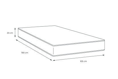 Matelas 105x190 cm Mémoire de forme - Nottingham