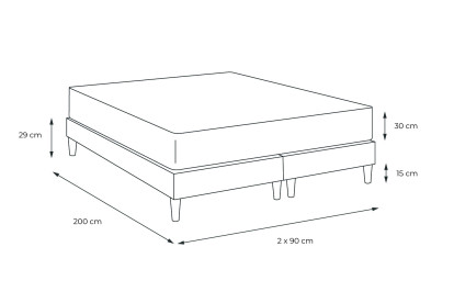 Ensemble Matelas Sommier 180x200 cm - 2 Sommiers Blanc - Le Cosy