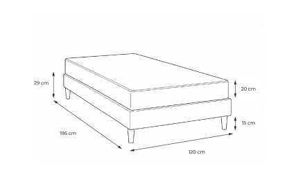 Ensemble Matelas Sommier 120x195 cm - Sommier Blanc (en kit) - Actilatex Night