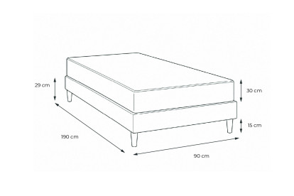 Ensemble Matelas Sommier 90x190 cm - Sommier Beige (en kit) - Le Cosy