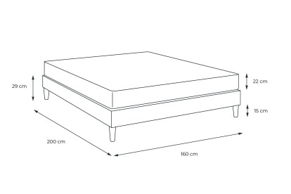 Ensemble Matelas Sommier 160x200 cm - Sommier Gris (en kit) - Memo Spring