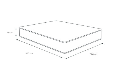 Matelas 160x200 cm Ressorts ensachés et Mémoire de forme - Trente