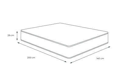 Matelas 140x200 cm Ressorts ensachés et Mémoire de forme - Vingt-Huit