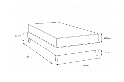 Ensemble Matelas Sommier 120x190 cm - Sommier Noir (en kit) - Vitalspring Recover