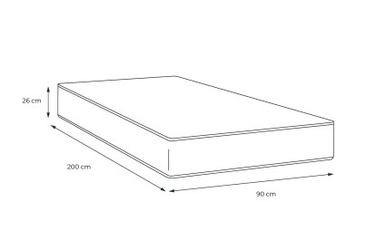 Matelas 90x200 cm Mémoire de forme - Memo Bio