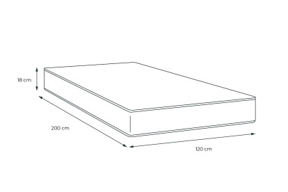 Matelas 120x200 cm Mousse Haute Densité - Vital Relax