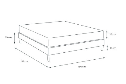 Ensemble Matelas Sommier 160x195 cm - Sommier Blanc (en kit) - Windsor