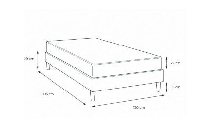 Ensemble Matelas Sommier 120x195 cm - Sommier Blanc (en kit) - Actimemo Life