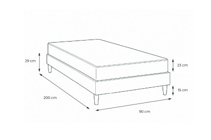 Ensemble Matelas Sommier 90x200 cm - Sommier Blanc (déjà monté) - Perform