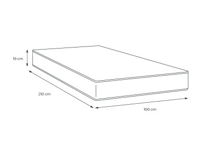 Matelas 100x210 cm Mousse Haute Densité - Soft