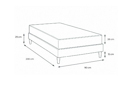 Ensemble Matelas Sommier 90x200 cm - Sommier Blanc (déjà monté) - George V