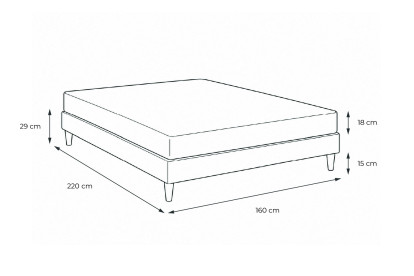 Ensemble Matelas Sommier 160x220 cm - Sommier Blanc (en kit) - Vitalmemo