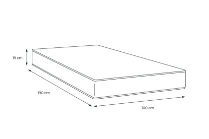 Matelas 100x190 cm Mousse Haute Densité - Soft