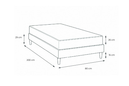 Ensemble Matelas Sommier 80x200 cm - Sommier Blanc (en kit) - Actimemo Max