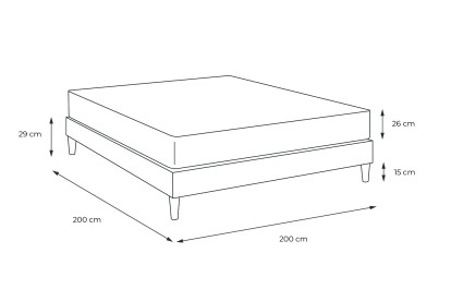 Pack lit complet 200x200 cm - Matelas + Sommier Gris (en kit) + 2 oreillers + Couette - Actimemo Confort