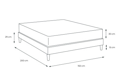 Ensemble Matelas Sommier 150x200 cm - Sommier Blanc (en kit) - Buckingham