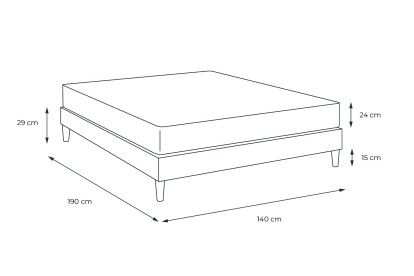 Pack lit complet 140x190 cm - Matelas + Sommier Gris (en kit) + 2 oreillers + Couette - Actilatex Ergo