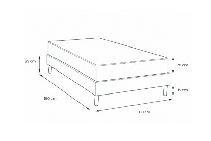 Ensemble Matelas Sommier 80x190 cm - Sommier Noir (déjà monté) - George V