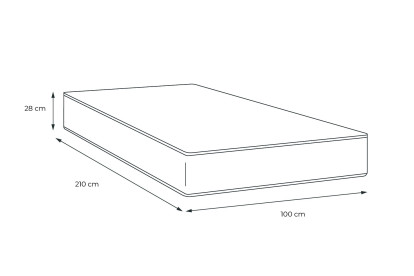 Matelas 100x210 cm Ressorts ensachés et Mémoire de forme - Vitalspring Recover
