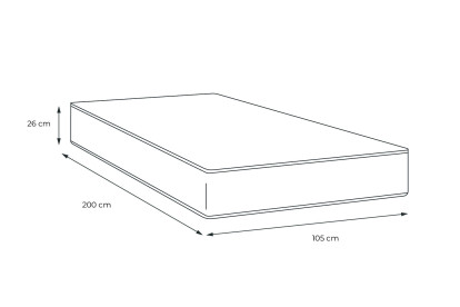 Matelas 105x200 cm Ressorts ensachés et Mémoire de forme - Actiflex Confort