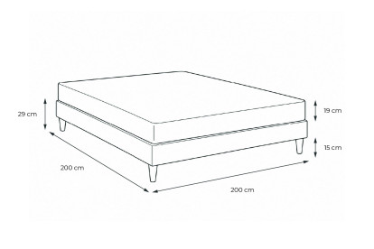 Ensemble Matelas Sommier 200x200 cm - Sommier Blanc (en kit) - Form
