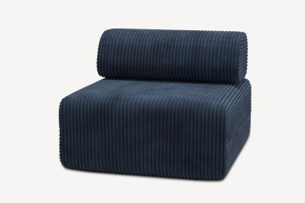 Fauteuil non convertible et modulable - Velours côtelé XL Bleu