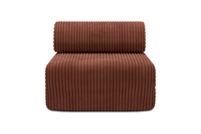 Fauteuil non convertible et modulable - Velours côtelé XL Terracotta