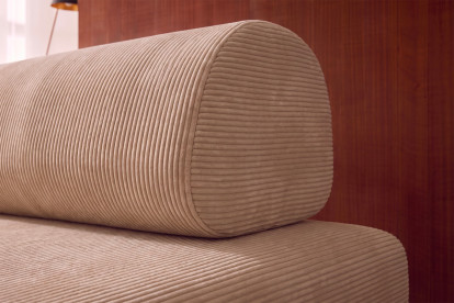 Canapé 2 places non convertible et modulable - Velours côtelé Beige