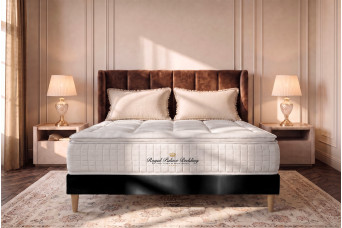 Ensemble Matelas Sommier 180x200 cm - Sommier Noir (en kit) - George V