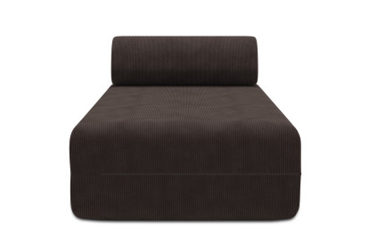 Méridienne non convertible et modulable - Velours côtelé Marron