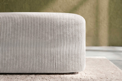 Pouf non convertible et modulable - Velours côtelé Blanc