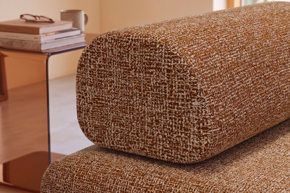 Canapé 3 places non convertible et modulable - Tissu tweed Marron