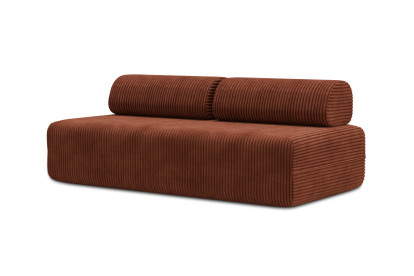 Canapé 3 places non convertible et modulable - Velours côtelé XL Terracotta