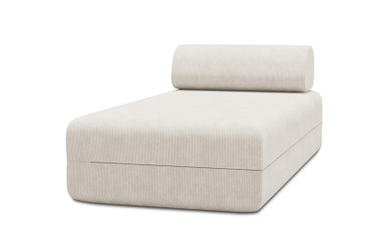 Méridienne non convertible et modulable - Velours côtelé Blanc