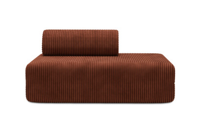 Canapé 2 places non convertible et modulable - Velours côtelé XL Terracotta