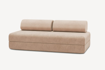 Canapé 3 places convertible et modulable - Velours côtelé Beige