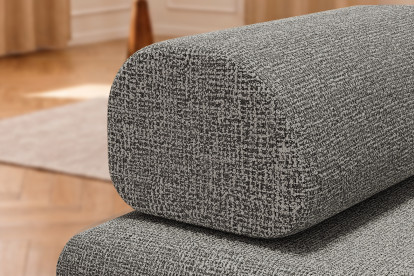 Méridienne non convertible et modulable - Tissu tweed Gris