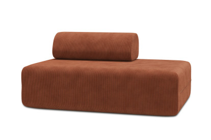 Canapé 2 places non convertible et modulable - Velours côtelé Terracotta